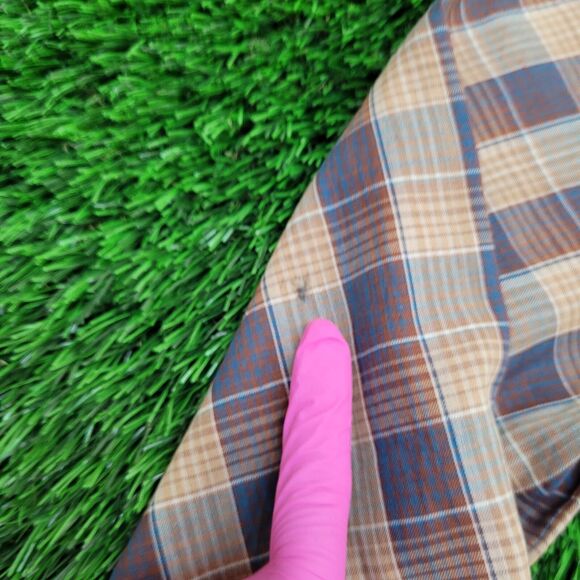 Vintage 80s Shadow Plaid Pearl-Snap Shirt M 19x29 Shirttail - Picture 10 of 16